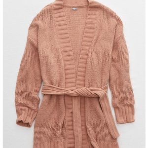 AERIE chenille belted cardigan